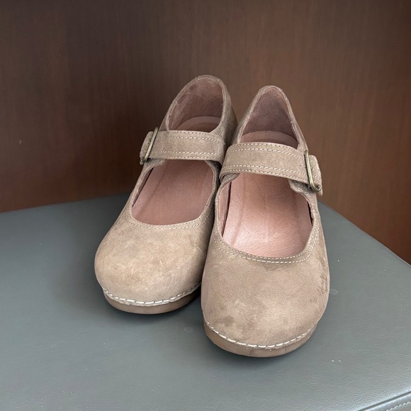 Dansko Sandra Suede Wedge Mary Jane Shoes Taupe Brown EU 40 US 9.5-10 - Picture 4 of 13